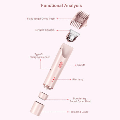 Electric Razors for Women 2 in 1 Bikini Trimmer Face Shavers Hair Removal for Underarms Legs Ladies Body Trimmer Waterproof