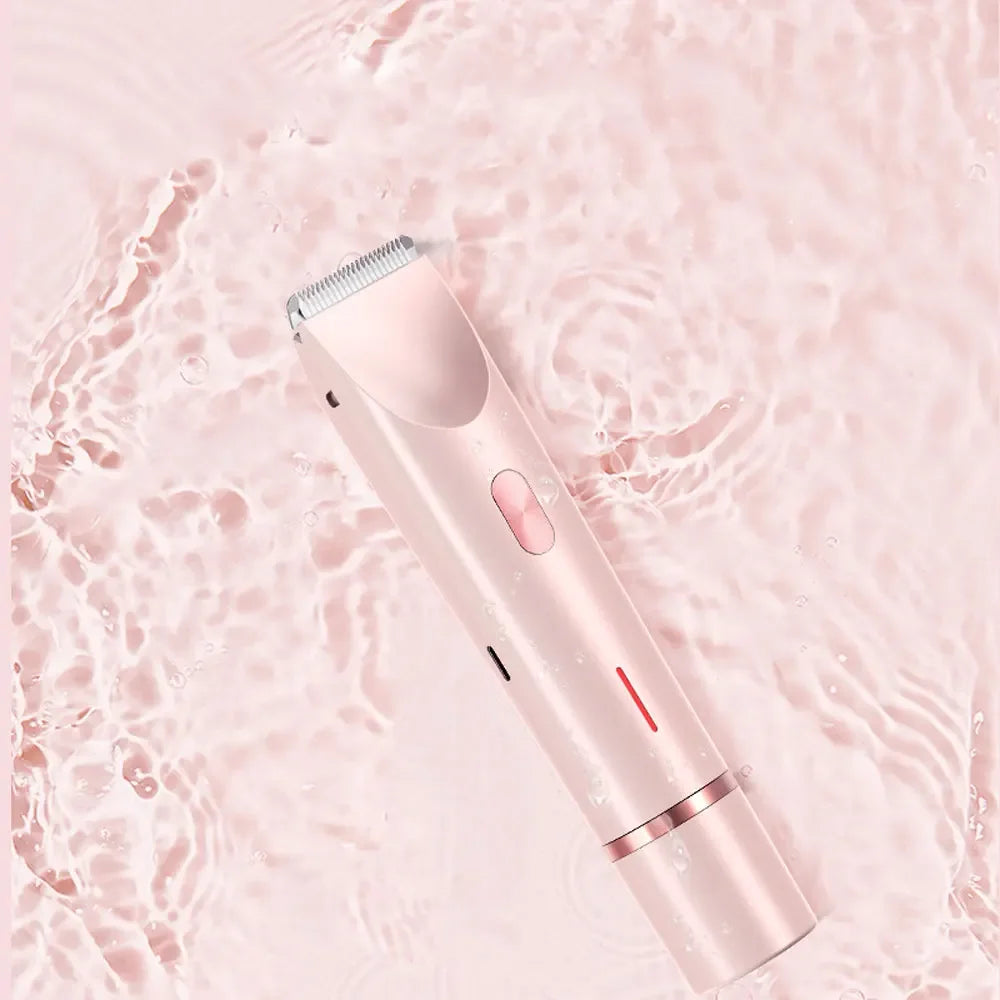 Electric Shaver for Women Waterproof Wet & Dry Hair Razors 2 in 1 Double Head Dual Bikini Hair Trimmer Detachable Head Shaver